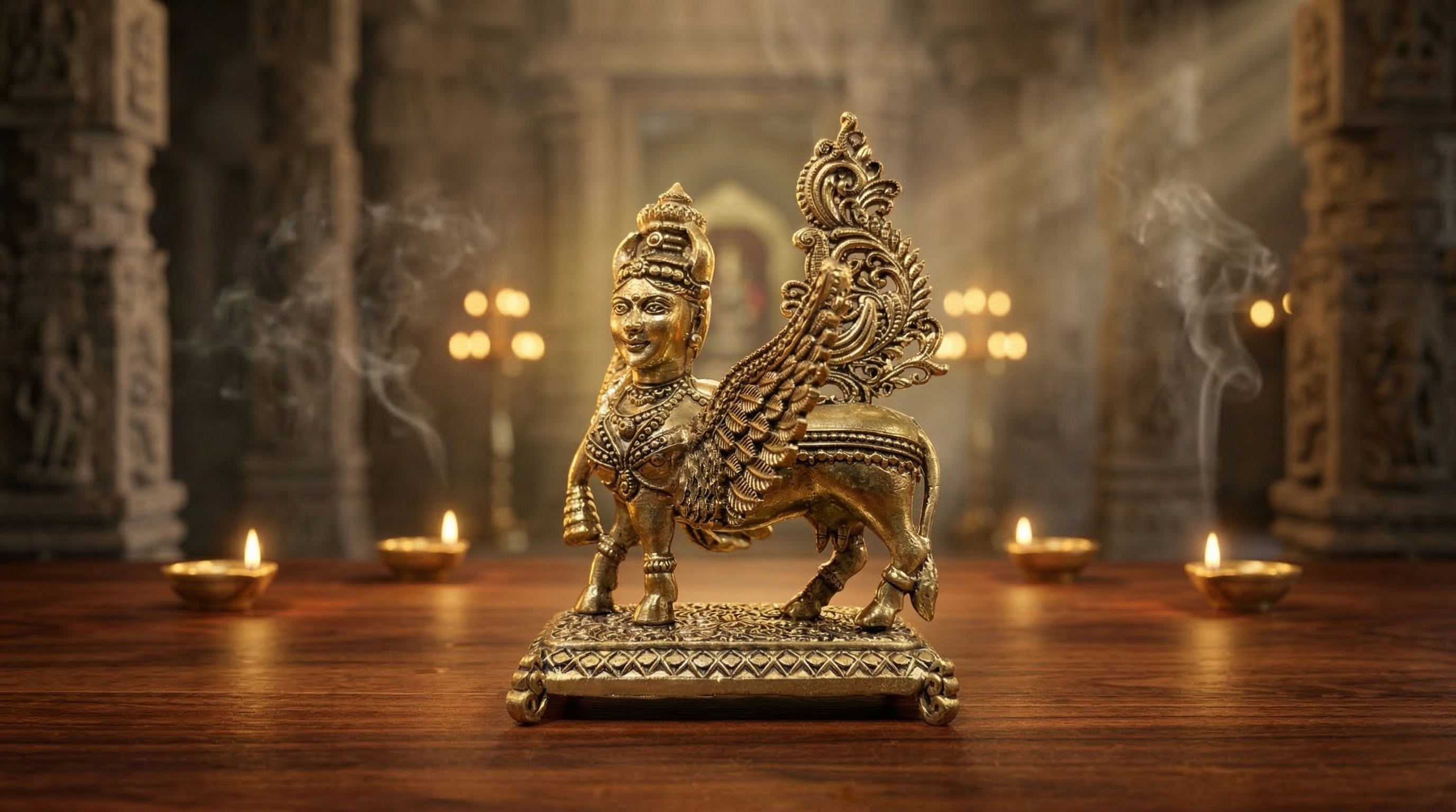 ब्रास बिग फ्लाइंग Kamdhenu Cow